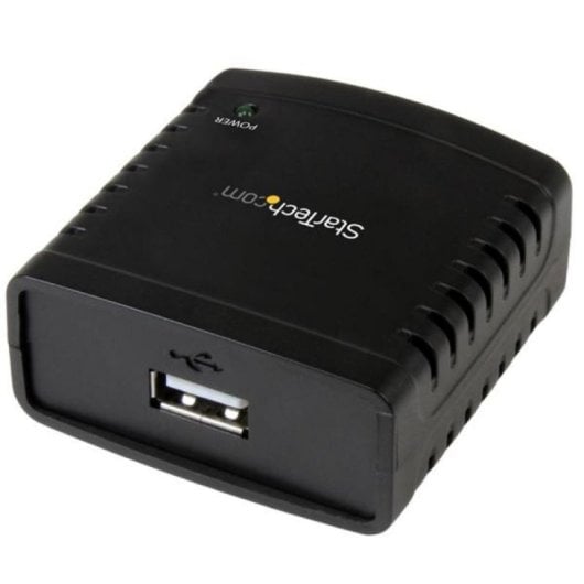 Servidor de impresión StarTech.com USB a Ethernet 10/100 Mbps LPR Negro compacto