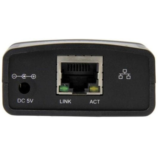 Servidor de impresión StarTech.com USB a Ethernet 10/100 Mbps LPR Negro compacto