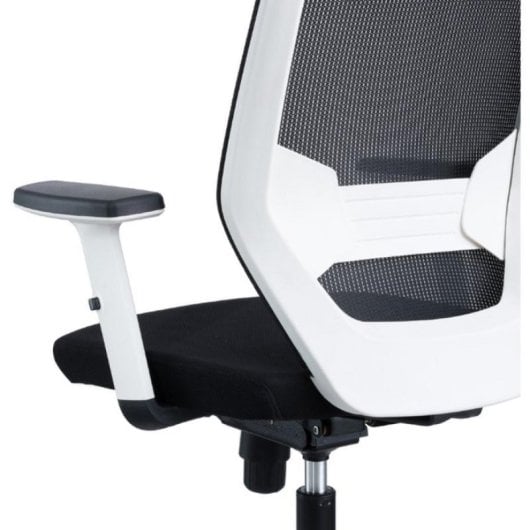 Sedia ufficio Rocada Ergoline 908w-4 molla gas regolabile, schienale in rete nera, base bianca