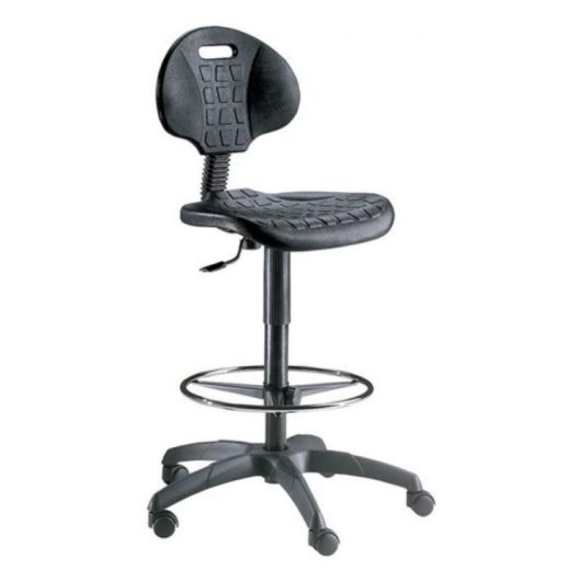 Silla UNISIT ESOS asiento y respaldo de poliuretano, acero, altura regulable, 130kg, negro