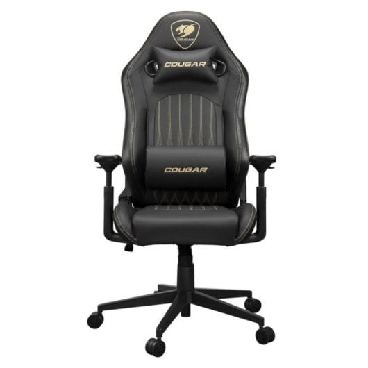 Silla Gaming Cougar Explore Royal CGR-EXP-ROB Reposabrazos 3D Cuero PVC Negro/Oro 120kg