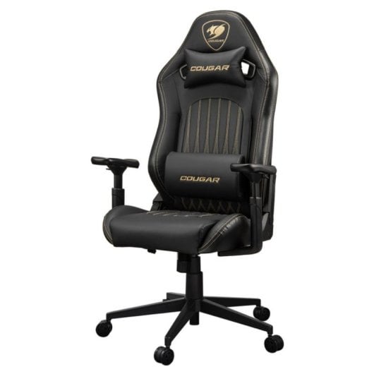 Silla Gaming Cougar Explore Royal CGR-EXP-ROB Reposabrazos 3D Cuero PVC Negro/Oro 120kg