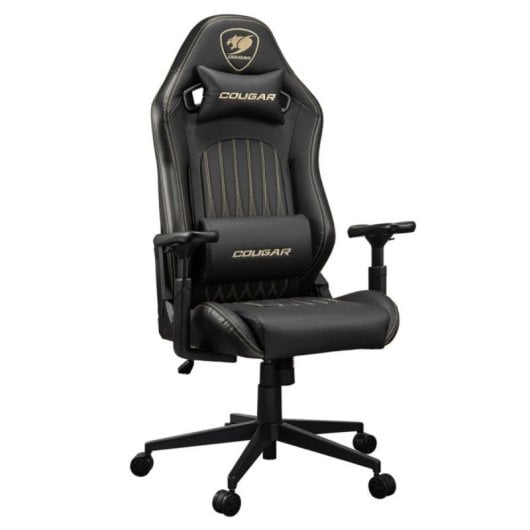 Silla Gaming Cougar Explore Royal CGR-EXP-ROB Reposabrazos 3D Cuero PVC Negro/Oro 120kg