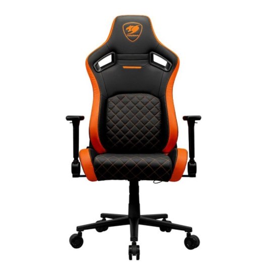 Silla gaming COUGAR CGR-DFL negra-naranja, imitación piel, reposabrazos 4D, 120kg