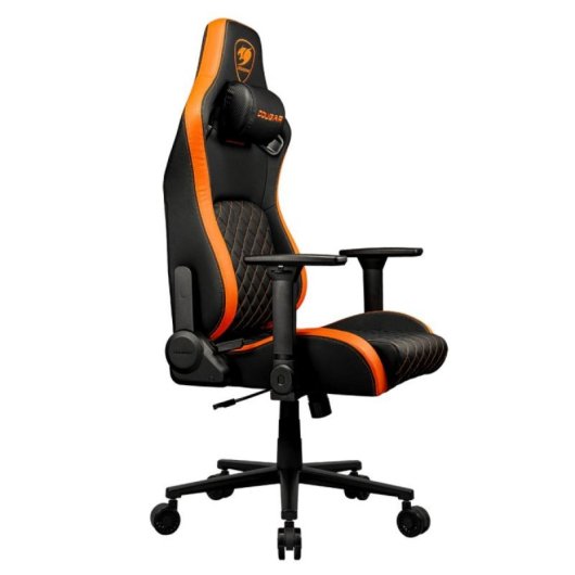 Silla gaming COUGAR CGR-DFL negra-naranja, imitación piel, reposabrazos 4D, 120kg