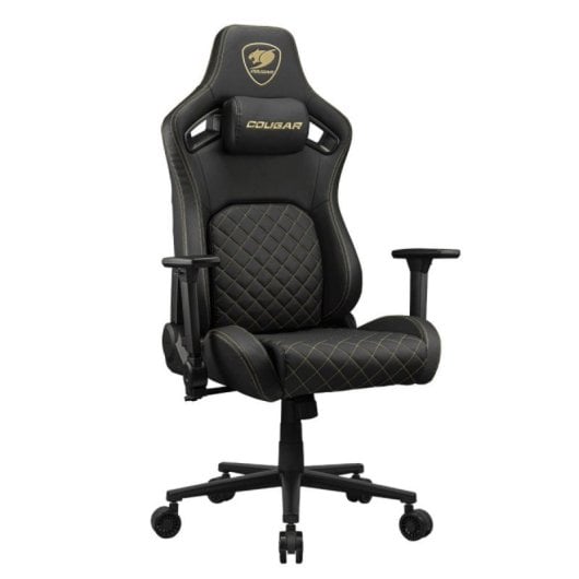 Silla gaming COUGAR CGR-DFL-GLB respaldo ajustable reposabrazos 4D imitación piel negro/oro