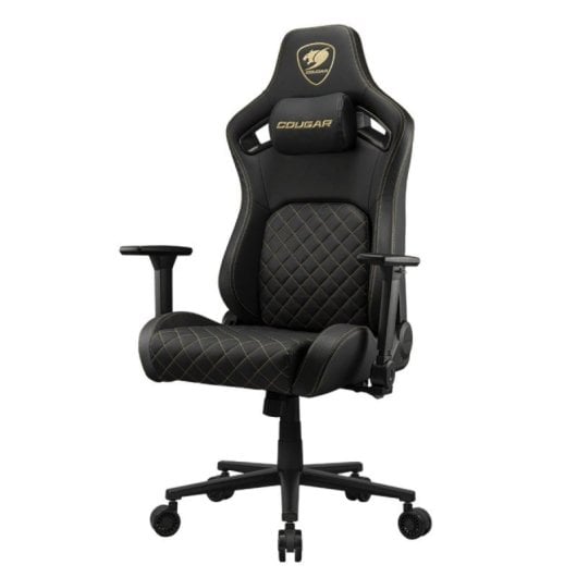 Silla gaming COUGAR CGR-DFL-GLB respaldo ajustable reposabrazos 4D imitación piel negro/oro