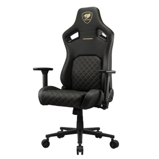 Silla gaming COUGAR CGR-DFL-GLB respaldo ajustable reposabrazos 4D imitación piel negro/oro