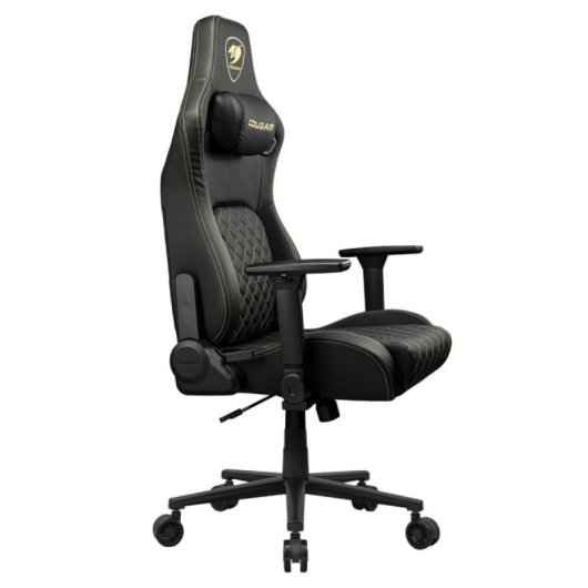 Silla gaming COUGAR CGR-DFL-GLB respaldo ajustable reposabrazos 4D imitación piel negro/oro