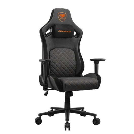 Silla gaming COUGAR CGR-DFF-GRB tela negro gris naranja respaldo ajustable reposabrazos 4D 120kg