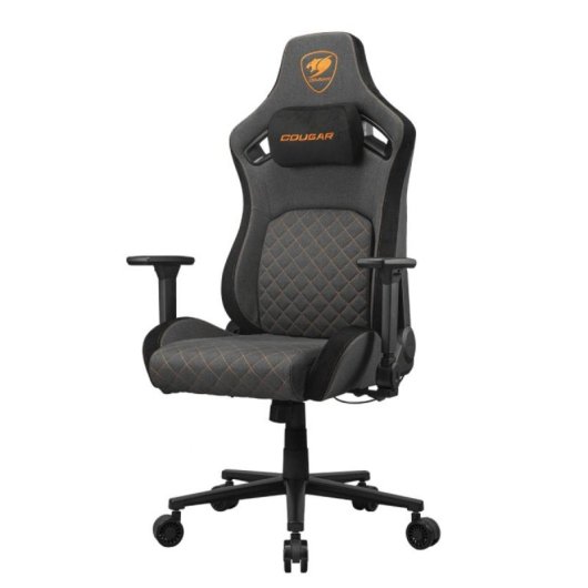 Silla gaming COUGAR CGR-DFF-GRB tela negro gris naranja respaldo ajustable reposabrazos 4D 120kg