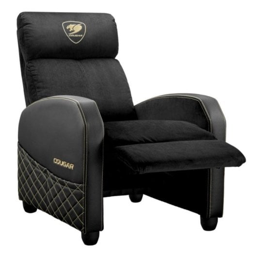 Butaca Gaming COUGAR Ranger Elite Gold 135kg Terciopelo Acero Reclinable Negro