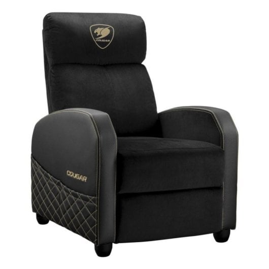 Butaca Gaming COUGAR Ranger Elite Gold 135kg Terciopelo Acero Reclinable Negro