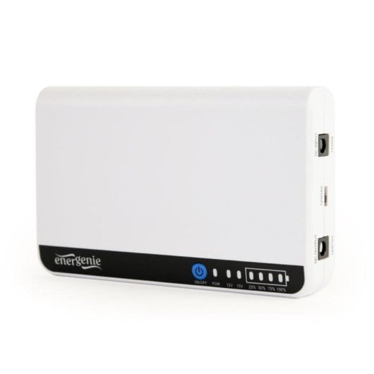 SAI compacto Gembird EG-UPS-DC18 18W 12V 2200Ah Li-ion blanco regulación ±5% LED