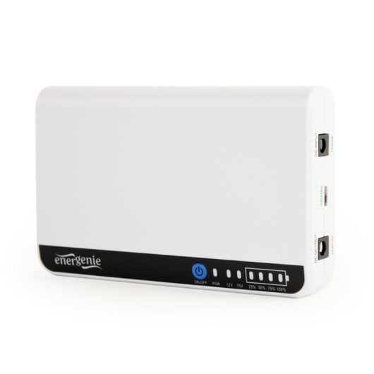 SAI compacto Gembird EG-UPS-DC18 18W 12V 2200Ah Li-ion blanco regulación ±5% LED
