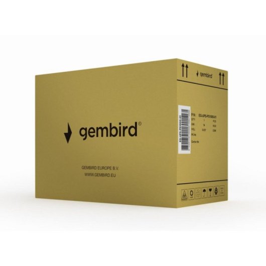 SAI Gembird EG-UPS-PS1000-01 1000VA 800W Onda Sinusoidal Pura LCD 4xC13 USB LAN Negro