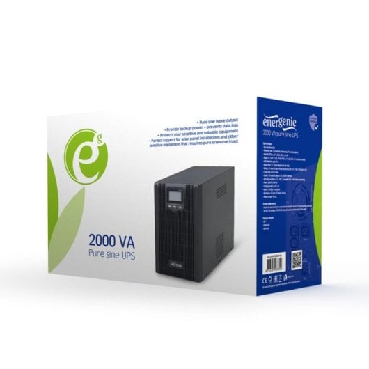 SAI Gembird EG-UPS-PS1000-01 1000VA 800W Onda Sinusoidal Pura LCD 4xC13 USB LAN Negro
