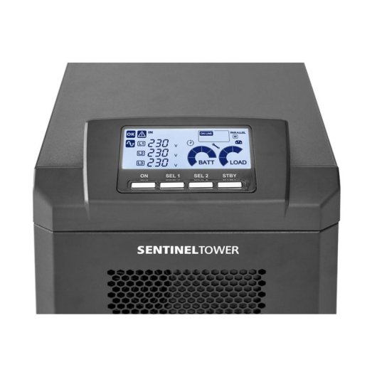 SAI Riello Sentinel Tower 8kVA 8000W Torre Doble Conversión, Batería VRLA, LCD, Aluminio/Negro
