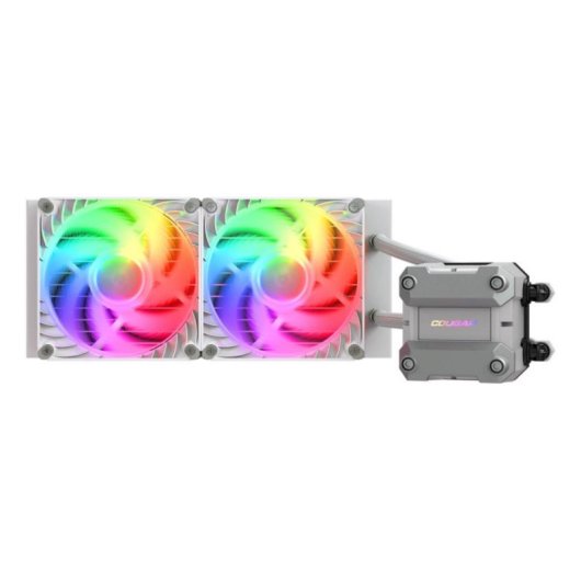 Refrigeración líquida COUGAR CGR-PSDUTRGB-W-240 2x12cm RGB Blanca PWM Intel/AMD