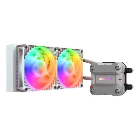 Refrigeración líquida COUGAR CGR-PSDUTRGB-W-240 2x12cm RGB Blanca PWM Intel/AMD