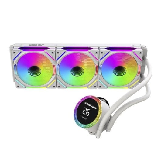 Refrigerador Líquido Keep Out XWC-360PRO Blanco 3 Ventiladores ARGB 360mm Display CPU