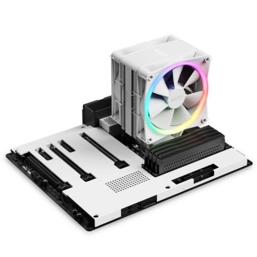 Refrigerador de CPU NZXT T120 RGB Blanco 120mm 1800 RPM PWM Multi LED 4 Heatpipes