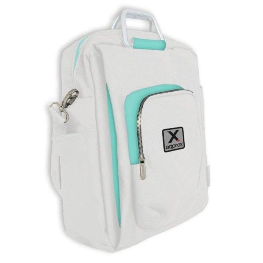 Maletín Approx appNBST15x Nylon Blanco Azul 15.6" Asas Metálicas Multicompartimentos