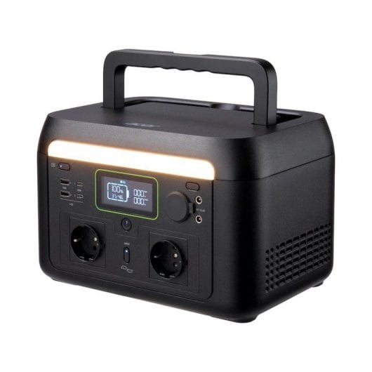 Tragbare Powerstation 512Wh LiFePo4 3000 Zyklen 600W Reine Sinuswelle USB A+C Schwarz