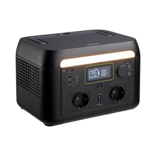 Tragbare Powerstation 512Wh LiFePo4 3000 Zyklen 600W Reine Sinuswelle USB A+C Schwarz