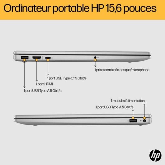 Ordinateur portable HP Laptop 15-fc0120nf 15.6" AMD Ryzen 7 5825U 16GB 512GB SSD Argent