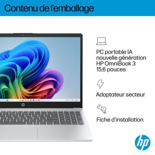 Portátil HP OmniBook 3 NGAI 15-fn0021nf 15.6" AMD Ryzen AI 5 340 24GB 512GB SSD