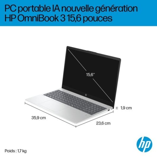Portátil HP OmniBook 3 NGAI 15-fn0021nf 15.6" AMD Ryzen AI 5 340 24GB 512GB SSD