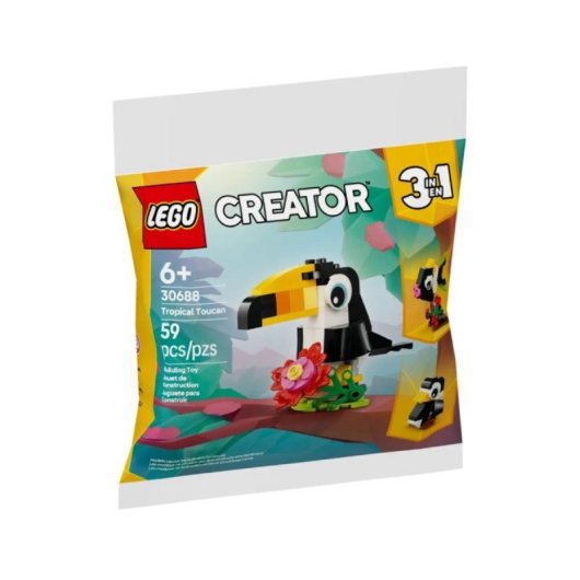 LEGO Creator 3-en-1 Toucan tropical Ensemble de construction 30688 Pièces interchangeables Coloré