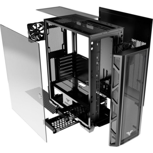 Torre PREYON Nest Meshy Vidrio Templado Panel Mesh 2x Ventilador 120mm Soporte GPU