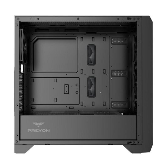 Caja PREYON Nest Windy Negro Mate 4x Ventiladores ARGB Panel Vidrio Templado