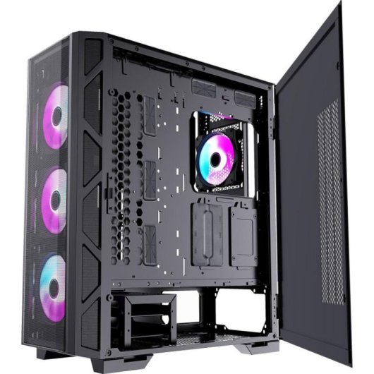 Caja PC PREYON Nest Meshy+ Vidrio Templado 4 Ventiladores ARGB Controlador Mesh