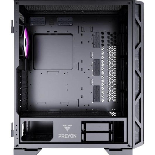 Caja PC PREYON Nest Meshy+ Vidrio Templado 4 Ventiladores ARGB Controlador Mesh