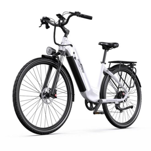 Bici elettrica Onesport OT05 Pro, batteria da 80 km, motore Ananda da 36 V e 22,5 Ah, sensore di coppia, sospensioni Shimano da 7 V, freni idraulici, LCD USB.
