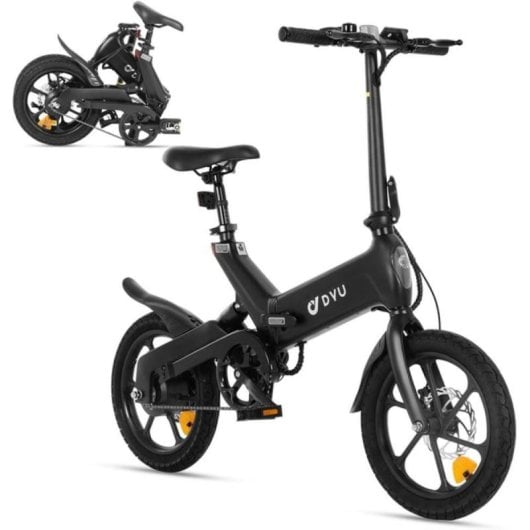 Bicicleta eléctrica DYU A16 Magnesio 250W 36V 55km autonomía plegable IP54 16” negra