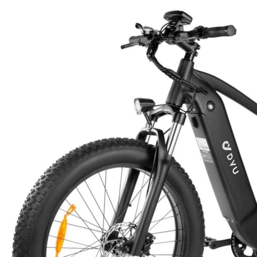 Bicicleta elétrica DYU King 750 48V 20Ah 80km/Hidráulica 26x4" com pneus largos, preta
