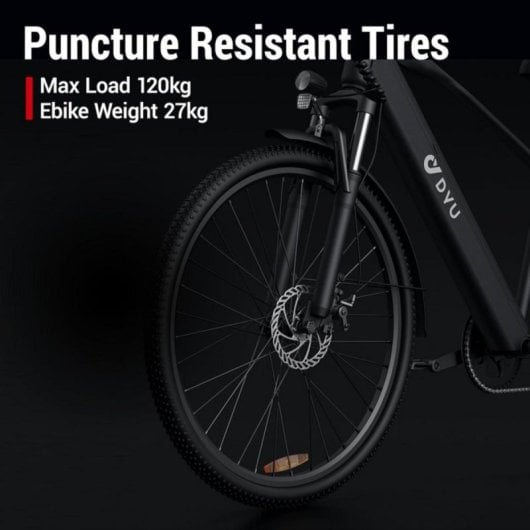 Bicicleta eléctrica DYU C5 48V 10Ah 250W suspensión hidráulica frenos doble disco negro