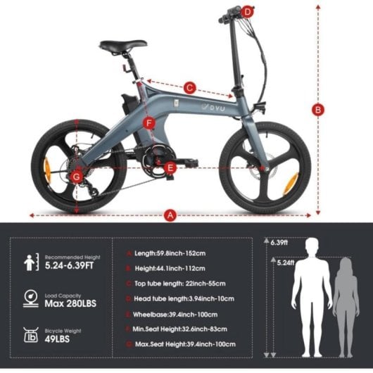 Bicicleta eléctrica DYU T1 sensor de par, batería extraíble, 7 velocidades, plegable, magnesio