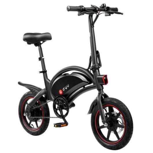 Bicicleta eléctrica DYU D3F Motor 250W 36V Batería 10Ah Plegable 14" Negro