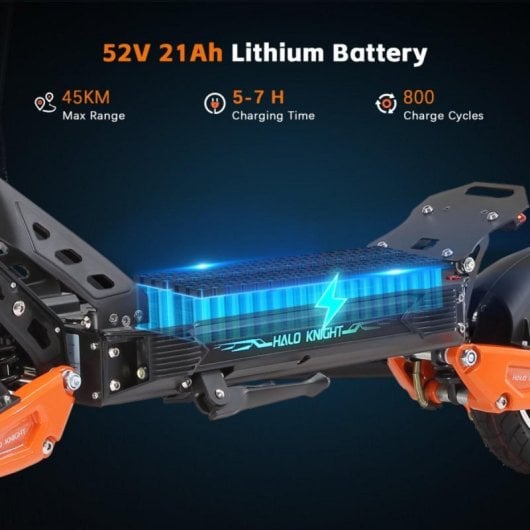 HALO KNIGHT T102 Elektroroller 1200W 52V/21Ah 45km Reichweite Doppelfederung Faltbar