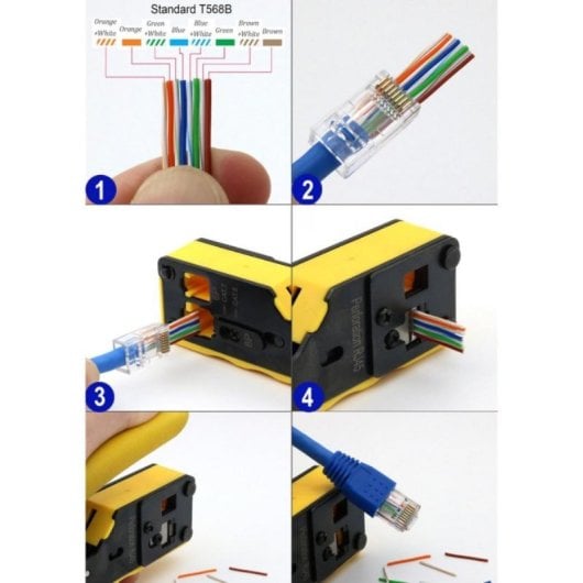 Alicate de Crimpado Ewent EW9006 para RJ45/RJ11/RJ12 Acero Inoxidable Mango Ergonómico