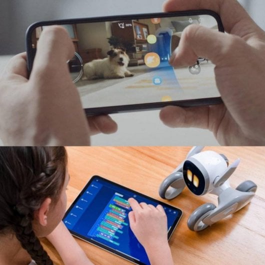 Perro robot inteligente Loona EPP3.0 IA Reconocimiento Facial Multilenguaje 2GB 8GB LCD Blanco