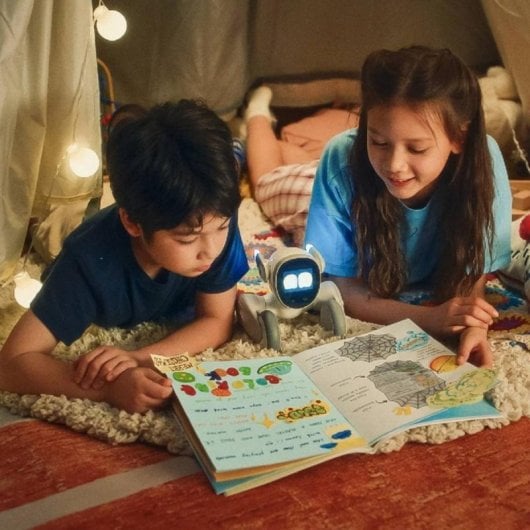 Perro robot inteligente Loona EPP3.0 IA Reconocimiento Facial Multilenguaje 2GB 8GB LCD Blanco