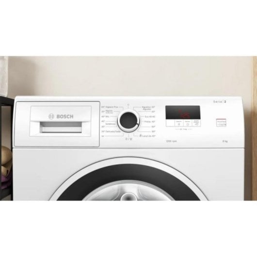 Máquina de Lavar Roupa Bosch Série 2 WGE03200ES 8kg 1200rpm A Branca com Motor EcoSilence