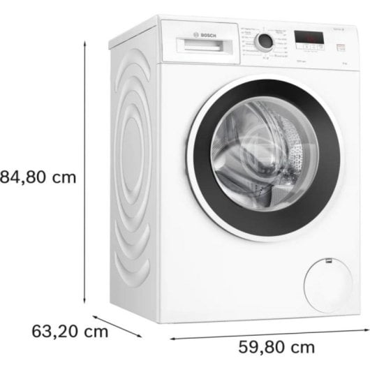 Máquina de Lavar Roupa Bosch Série 2 WGE03200ES 8kg 1200rpm A Branca com Motor EcoSilence