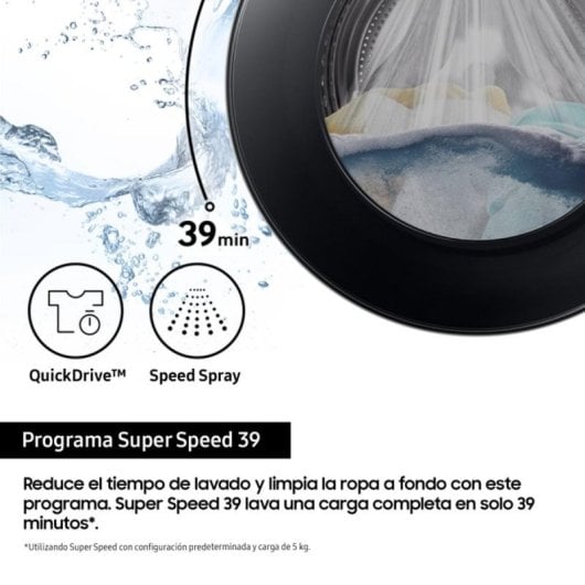 Lavadora Samsung WW11DG5B25AEEC AI EcoBubble 11kg 1400RPM Clase A Negra SmartThings